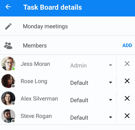 Opening the Task Board details section.