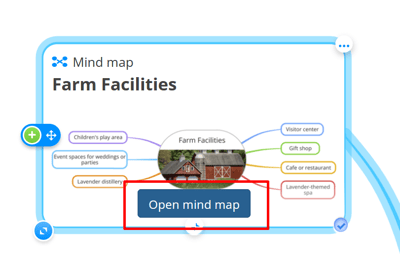 View of the preview with the Open mind map option.