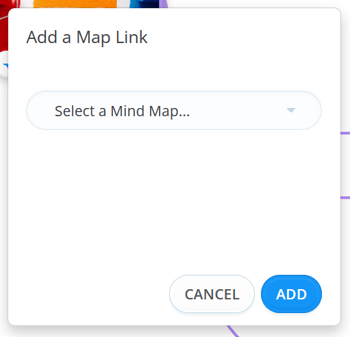 Adding link using Select a Mind Map option.