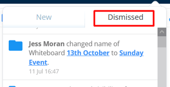 View Dismissed Notifications