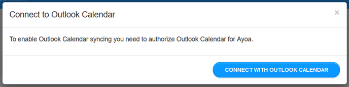 Connect to outlook calendar option