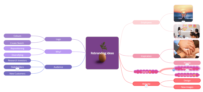 View of the mind map.