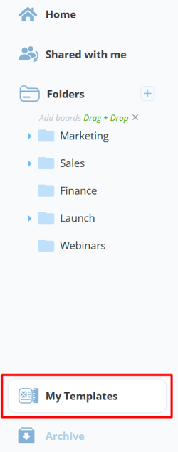Create and manage templates in My Templates