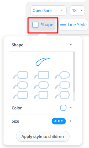 Click on Shape button.