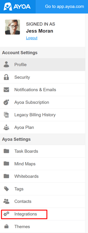 You can also email a task to a special email address which can be found in your Ayoa Settings.