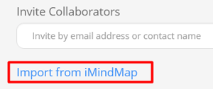 The import from iMindMap option 