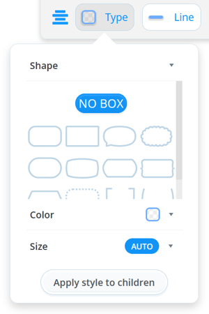 No box is the default setting on organic branch style.
