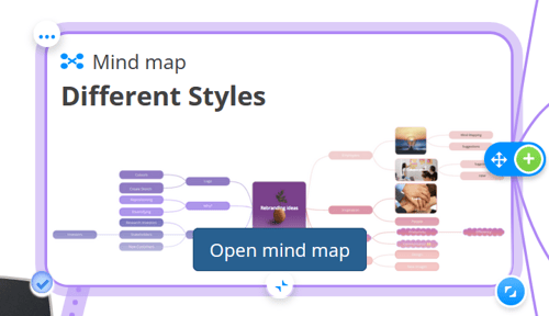 Open mind map option on the preview image.