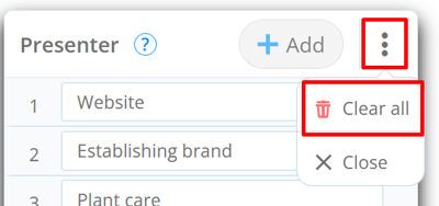 Click on the 3 dot menu and choose clear all