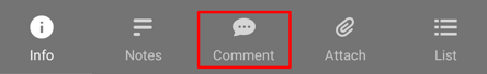 Tap on Comment icon at the top of the task to open the comment feed.