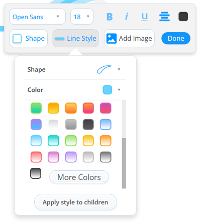 click on the Line style button and choose a new color