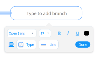 Typing text on the branch.