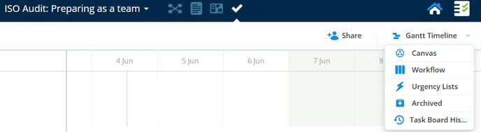 Switching task views