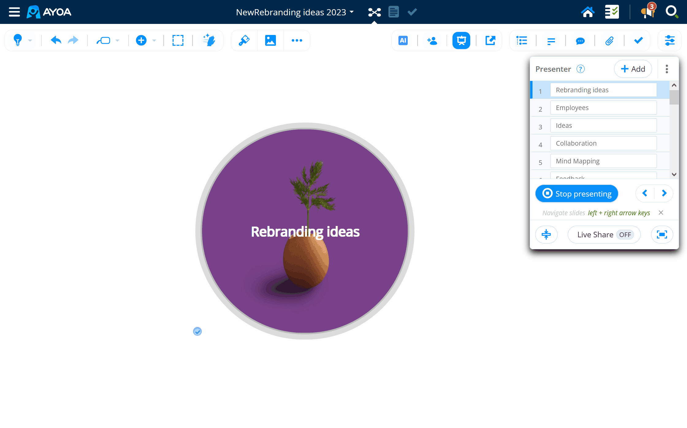 Going into full screen and exiting using the full screen button.