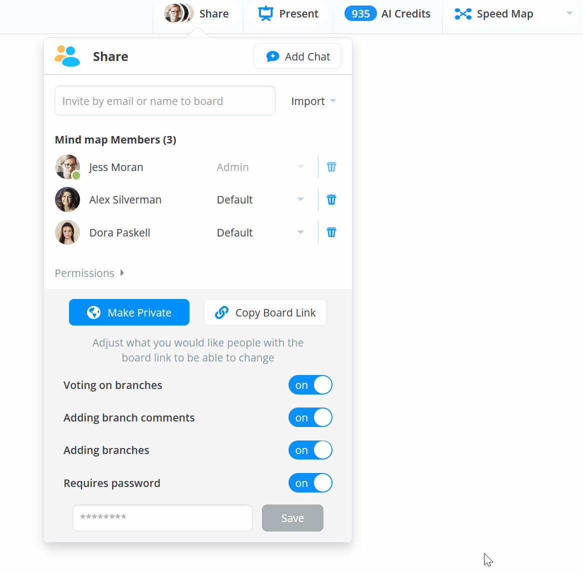 In the Share options unclicking the Make Public setting.