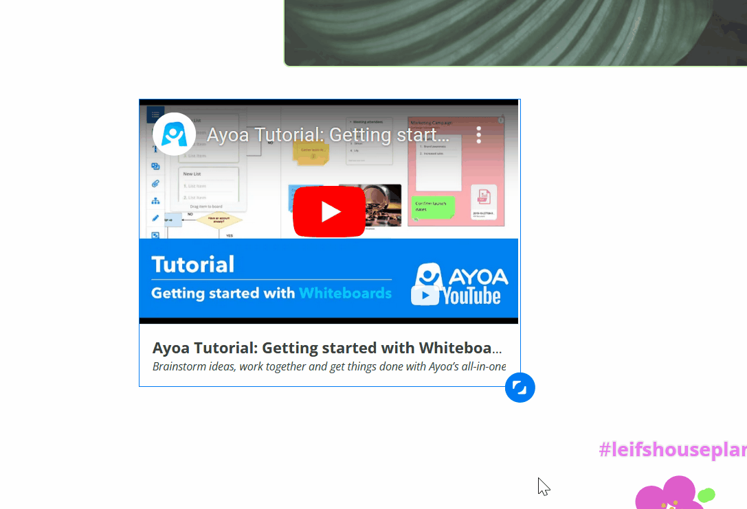 Videos can be played directly on Ayoa's whiteboard canvas