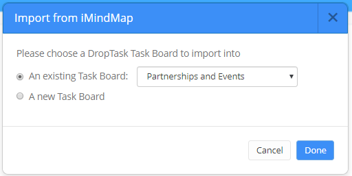 Selecting the board to which export should be added.