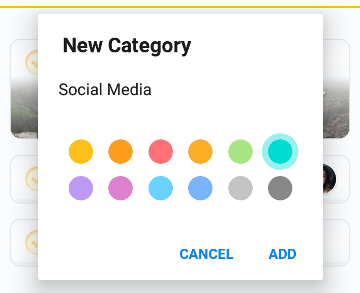Name your category and tap Add to begin your planning.