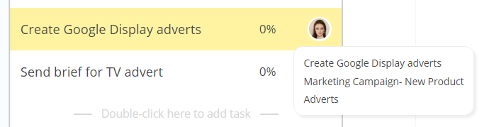 Adding an Existing Task to the Timeline