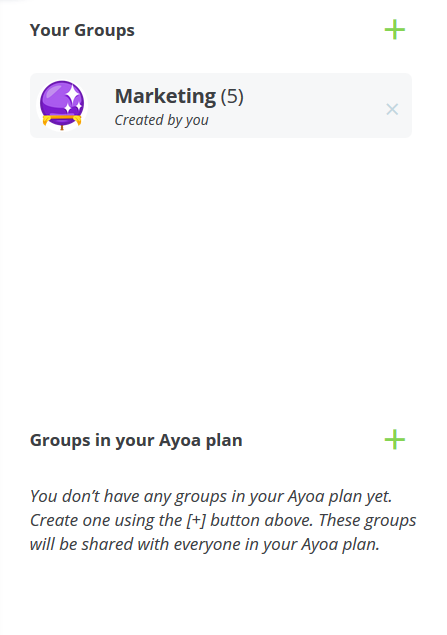 Add a group to your Ayoa plan