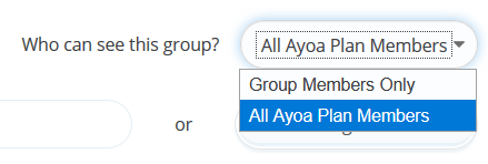 Choose who is able to see this group