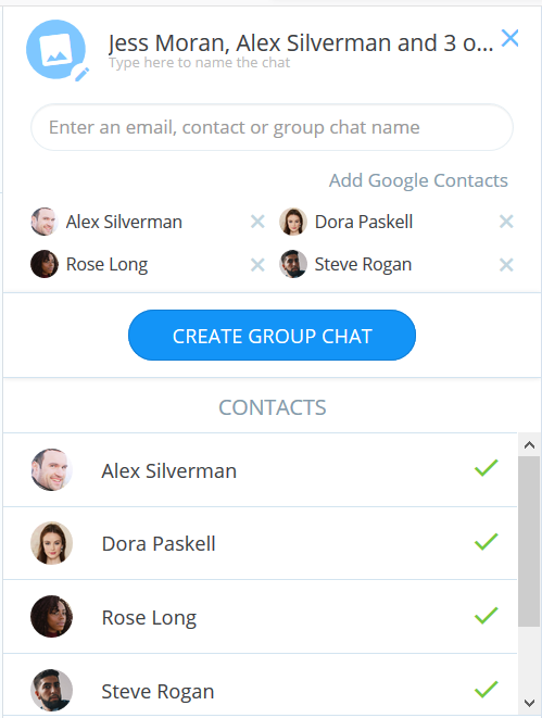 Group members are added to chat