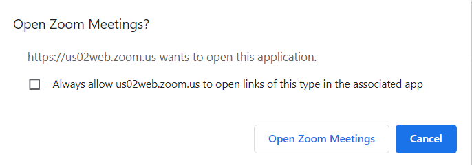 You will now be prompted to launch Zoom