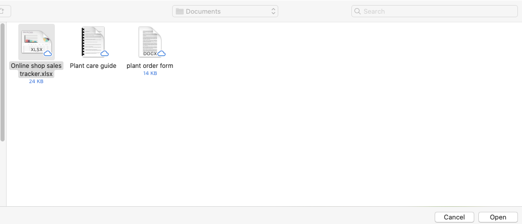 Browse for the document you want to upload