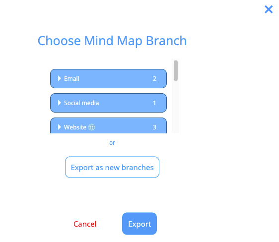Setting your section to mind map options