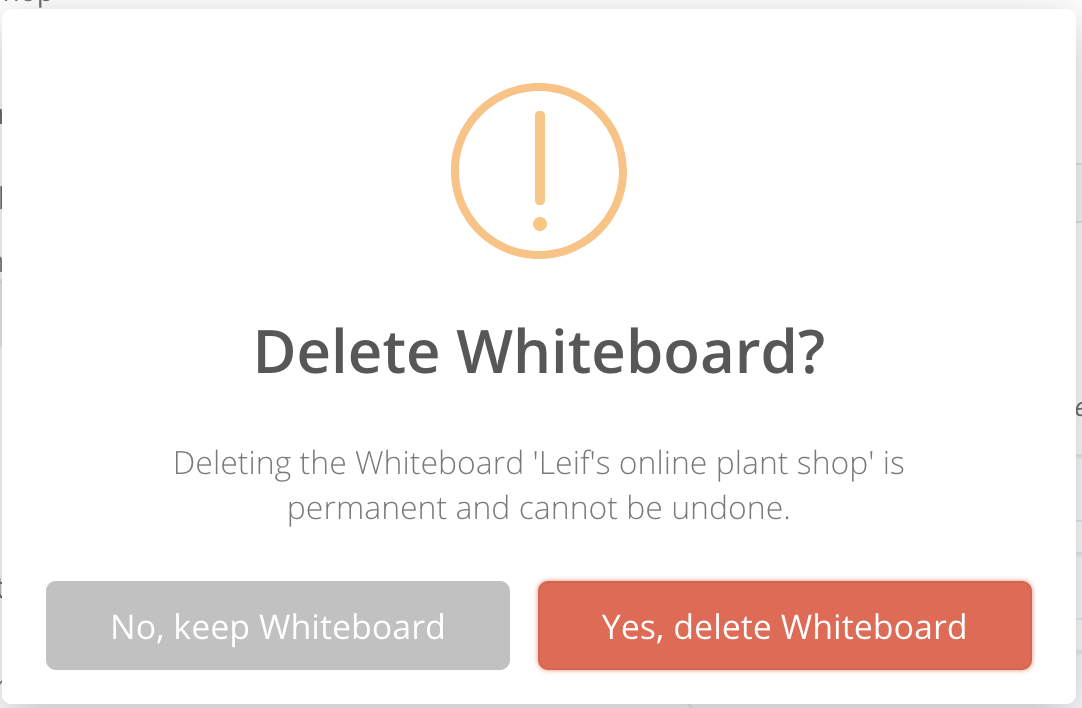Delete the Whiteboard