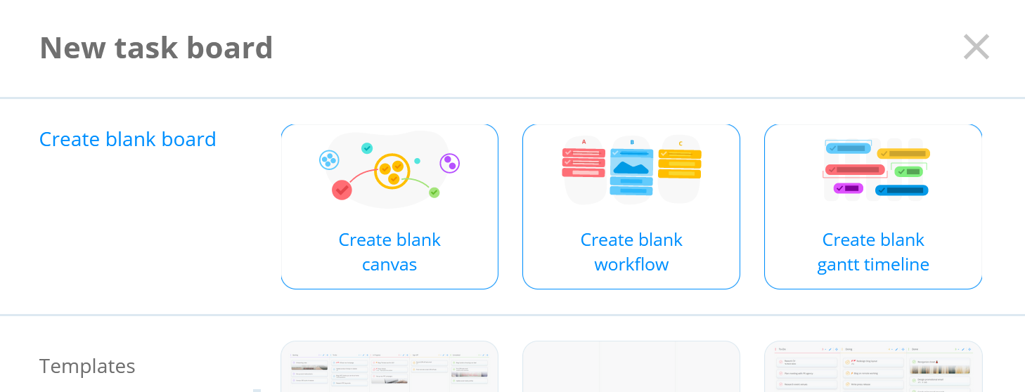 Selecting the task board style.