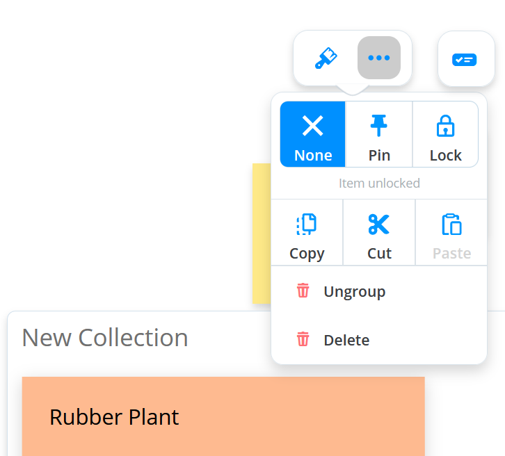 To delete a collection of notes, click on the 3 dot menu and click "delete"