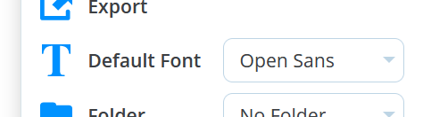Click on the drop-down menu next to "Default Font".