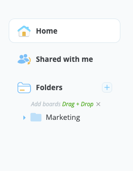 Click the blue + icon to create new folder.