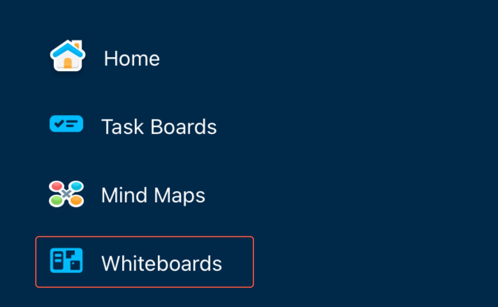 Tap on "Whiteboards".