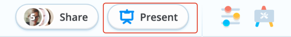 Click on "Present" located on the white toolbar