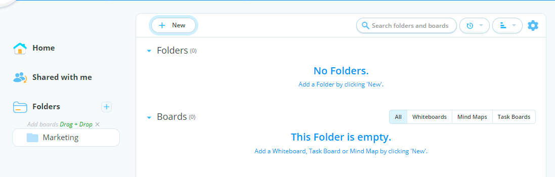 You will now have a new empty folder.