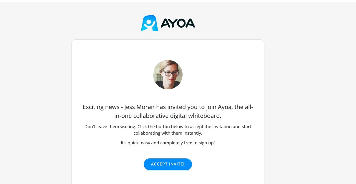 Newcomers to Ayoa will receive an email