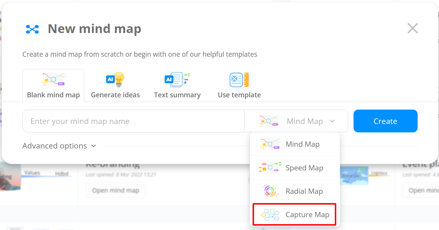 Selecting the capture view.